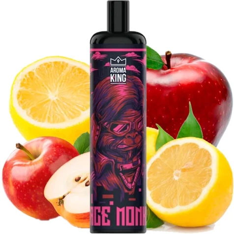 Безнікотинова Одноразова Електронна Сигарета Aroma King Dark Knight Red Apple Lemon (Червоне Яблуко Лимон) (5000 Затяжок)